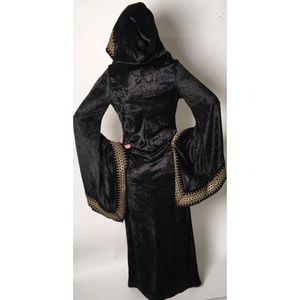 Vintage 70s Black Velvet Stevie Nicks Dress